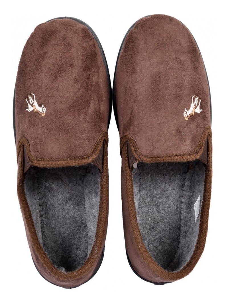 Pantoffel heren suëdine premium Bruin - Kiabi