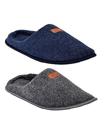 Pantoffel heren suedine set van 2