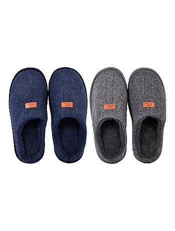 Pantoffel heren suedine set van 2