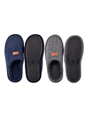 Pantoffel heren suedine set van 2