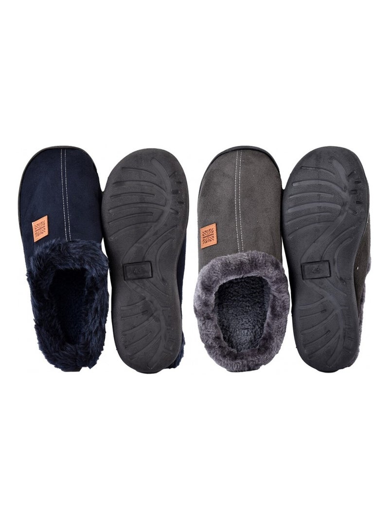 Pantoffel heren suedine set van 2 Multicolor - Kiabi