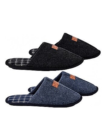 Pantoffel heren suedine set van 2