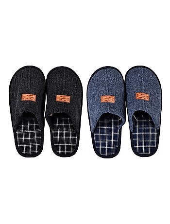 Pantoffel heren suedine set van 2