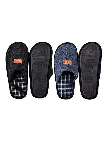 Pantoffel heren suedine set van 2