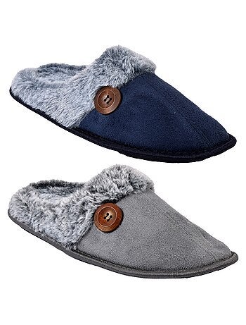 Pantoffel heren suedine set van 2