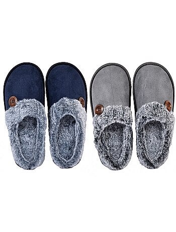 Pantoffel heren suedine set van 2