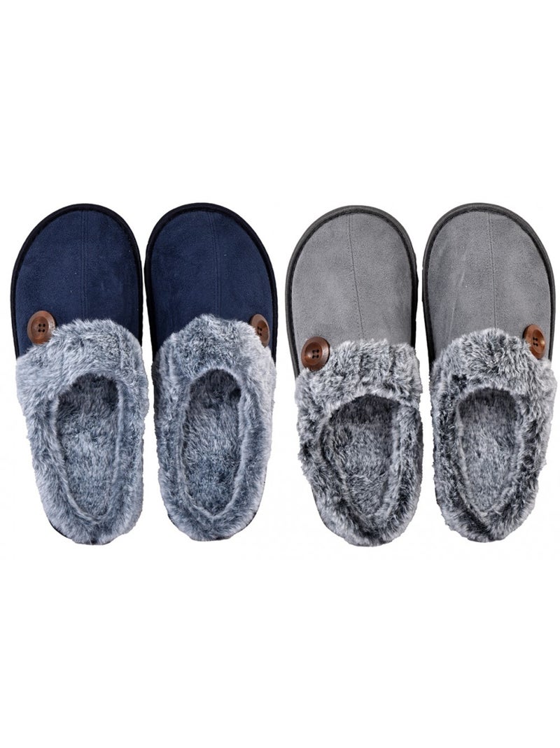 Pantoffel heren suedine set van 2 Multicolor - Kiabi