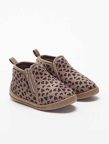 Pantoffellaarsjes met luipaardprint