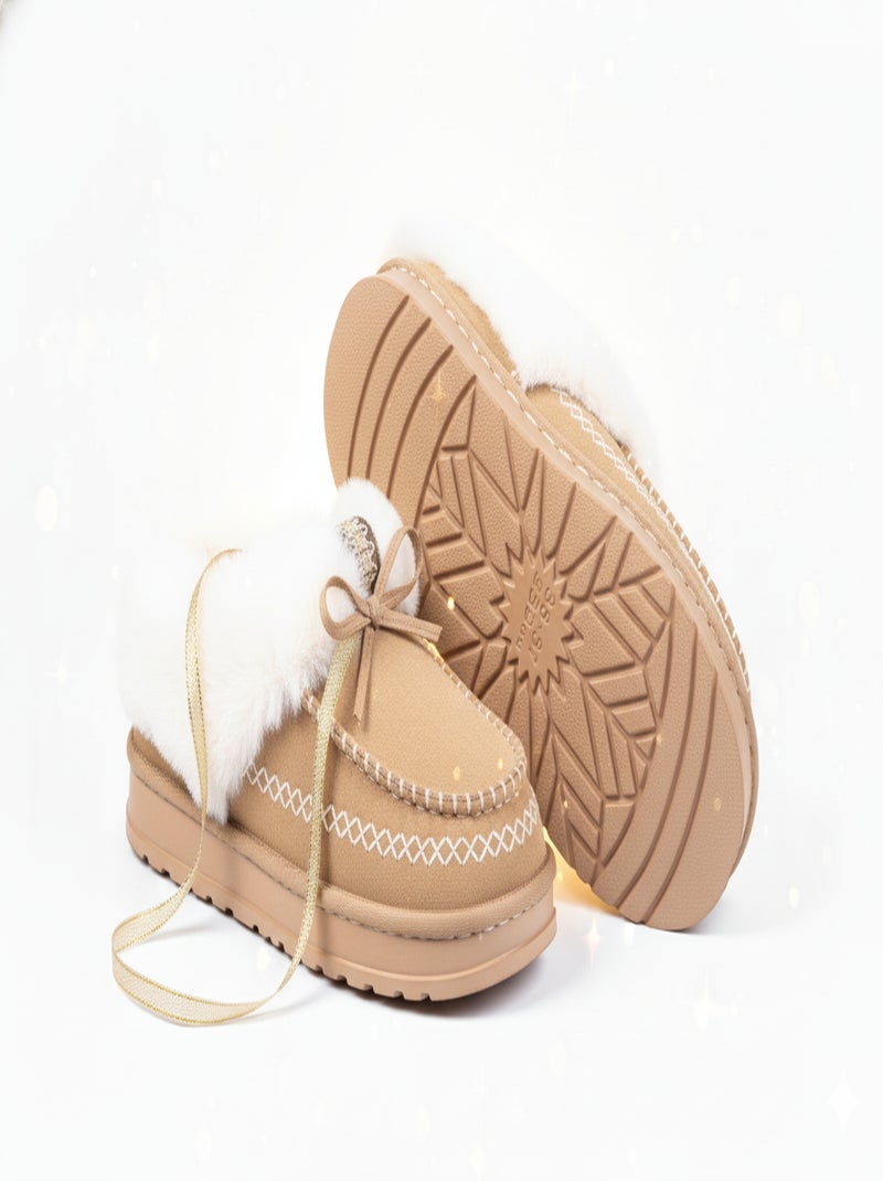 Pantoffels Charentaises Ultra Licht Sherpa MD10158 Camel - Kiabi