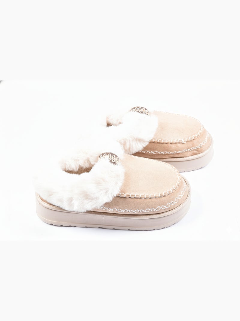 Pantoffels Charentaises Ultra Licht Sherpa MD10158 Taupe - Kiabi