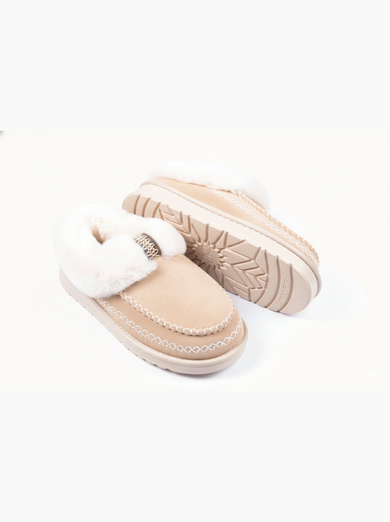 Pantoffels Charentaises Ultra Licht Sherpa MD10158 Taupe - Kiabi