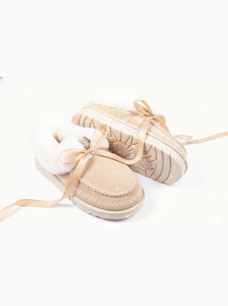 Pantoffels Charentaises Ultra Licht Sherpa MD10158 Taupe - Kiabi