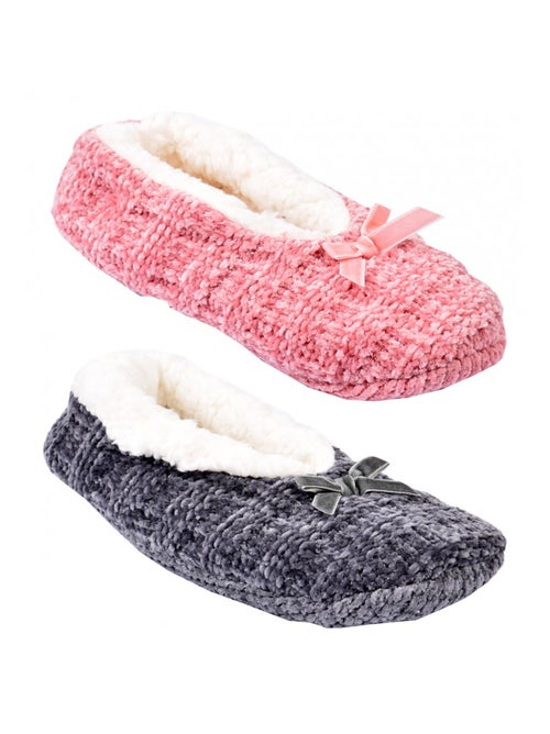 Pantoffels Dames CASA AND CO Set van 2 - Kiabi Pantoffels Dames CASA AND CO Set van 2 - Kiabi