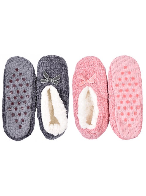 Pantoffels Dames CASA AND CO Set van 2 - Kiabi Pantoffels Dames CASA AND CO Set van 2 - Kiabi