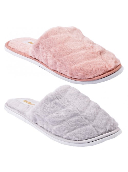Pantoffels dames INFINITIEF set van 2 - Kiabi Pantoffels dames INFINITIEF set van 2 - Kiabi