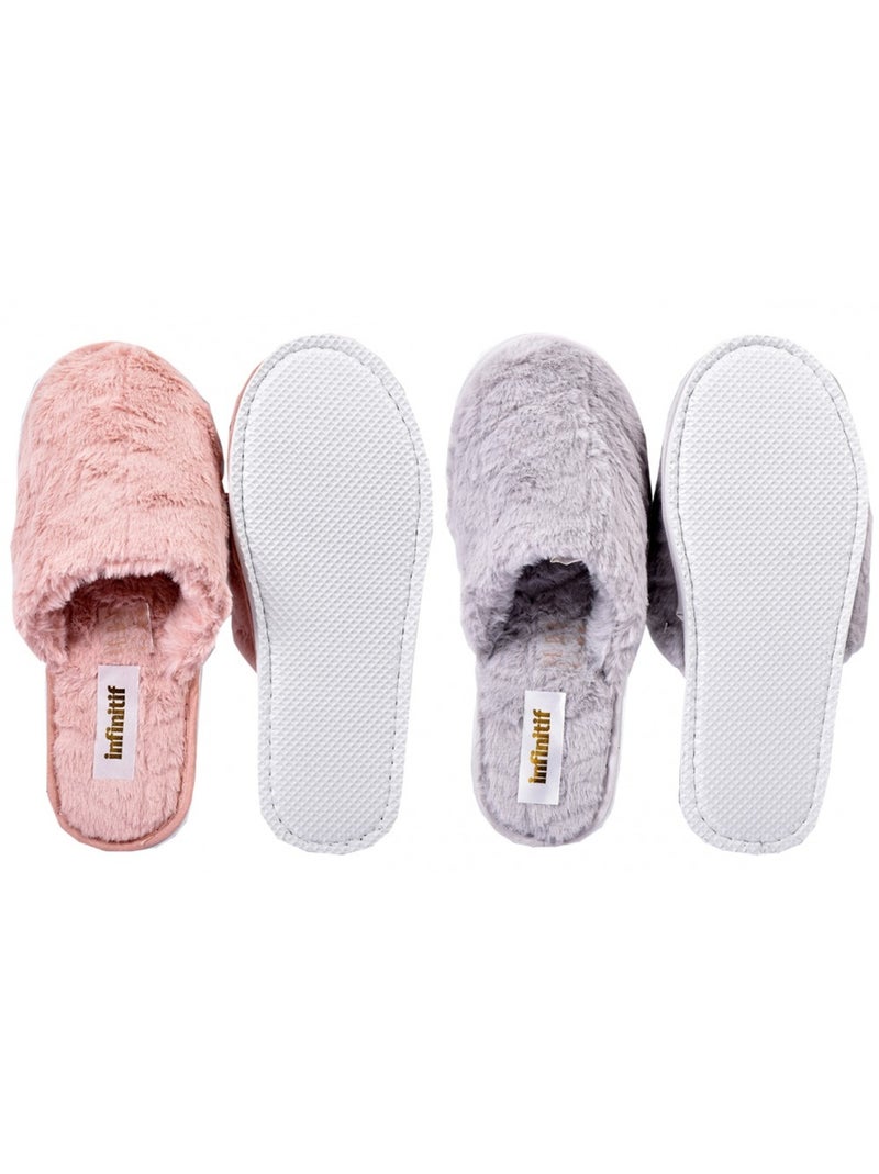 Pantoffels dames INFINITIEF set van 2 Multicolor - Kiabi