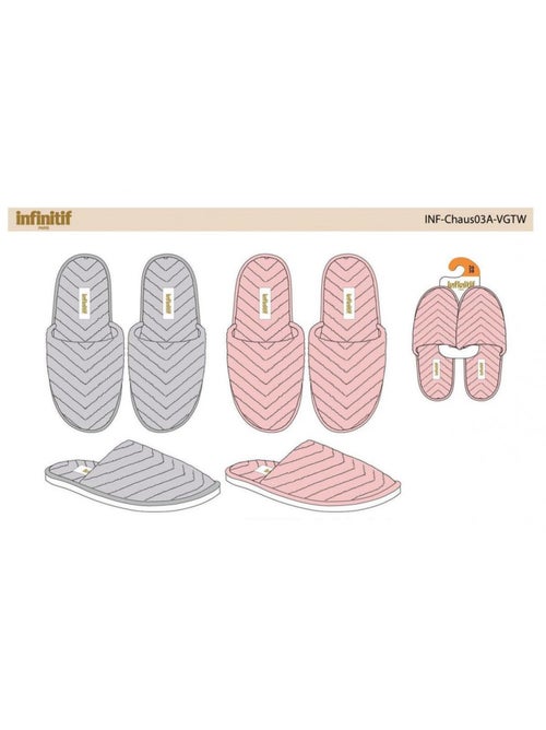 Pantoffels dames INFINITIEF set van 2 - Kiabi Pantoffels dames INFINITIEF set van 2 - Kiabi