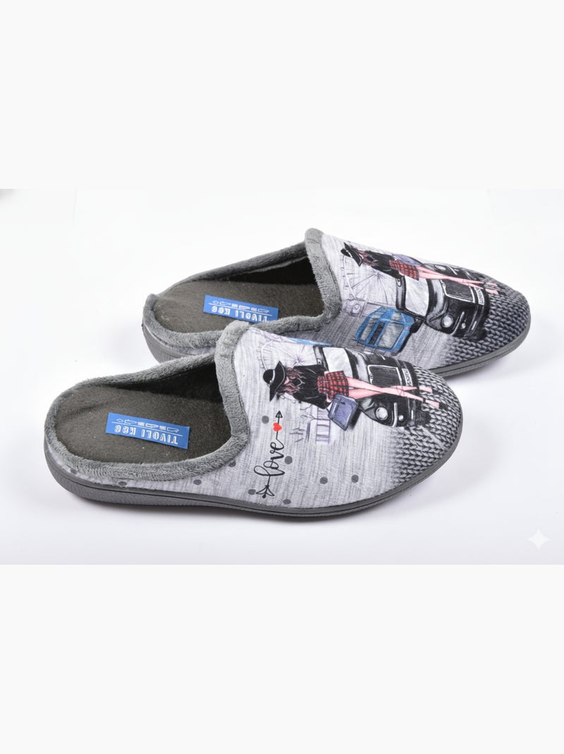 Pantoffels dames mule PhotoPrint Grijs - Kiabi