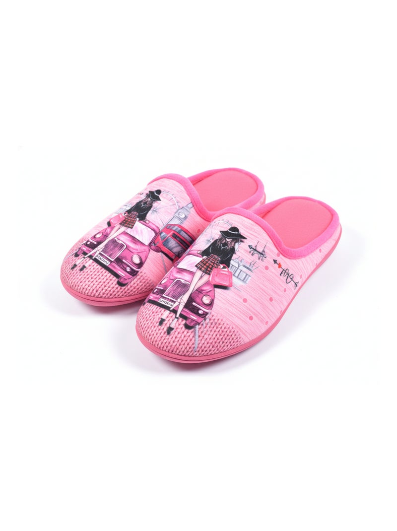 Pantoffels dames mule PhotoPrint Roze - Kiabi