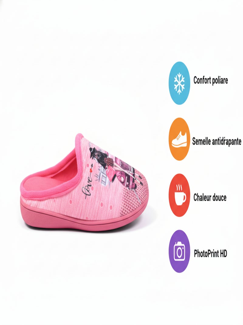 Pantoffels dames mule PhotoPrint Roze - Kiabi