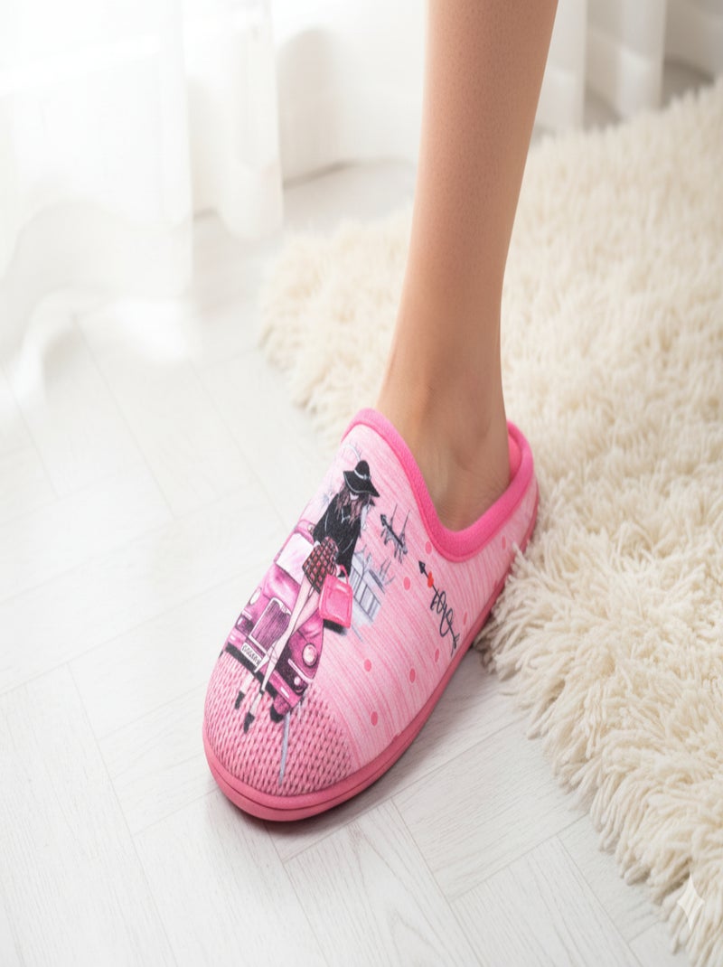 Pantoffels dames mule PhotoPrint Roze - Kiabi