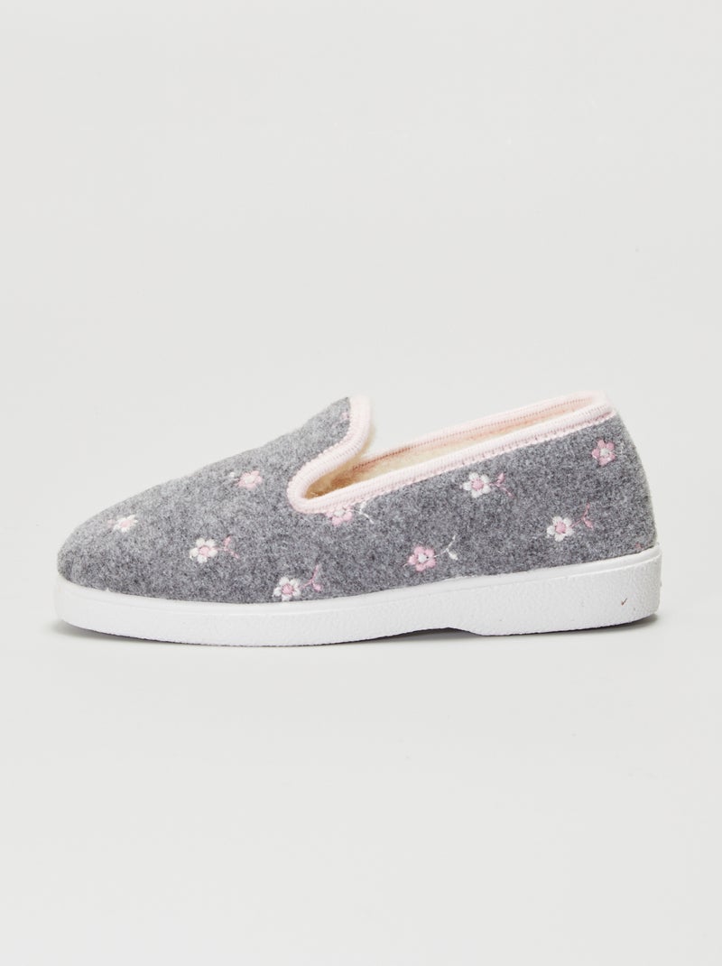 Pantoffels met bloemenmotief WIT - Kiabi