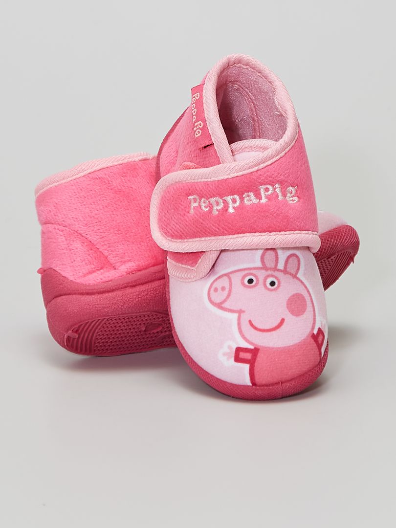 Pantoffels met klittenband 'Peppa Pig' roze - Kiabi