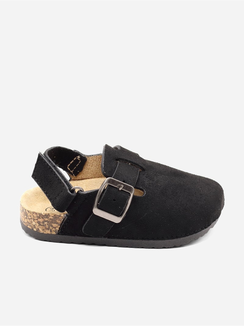 Pantoffels met klittenband Zwart - Kiabi