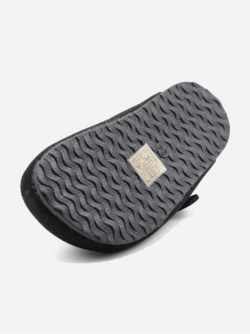 Pantoffels met klittenband Zwart - Kiabi
