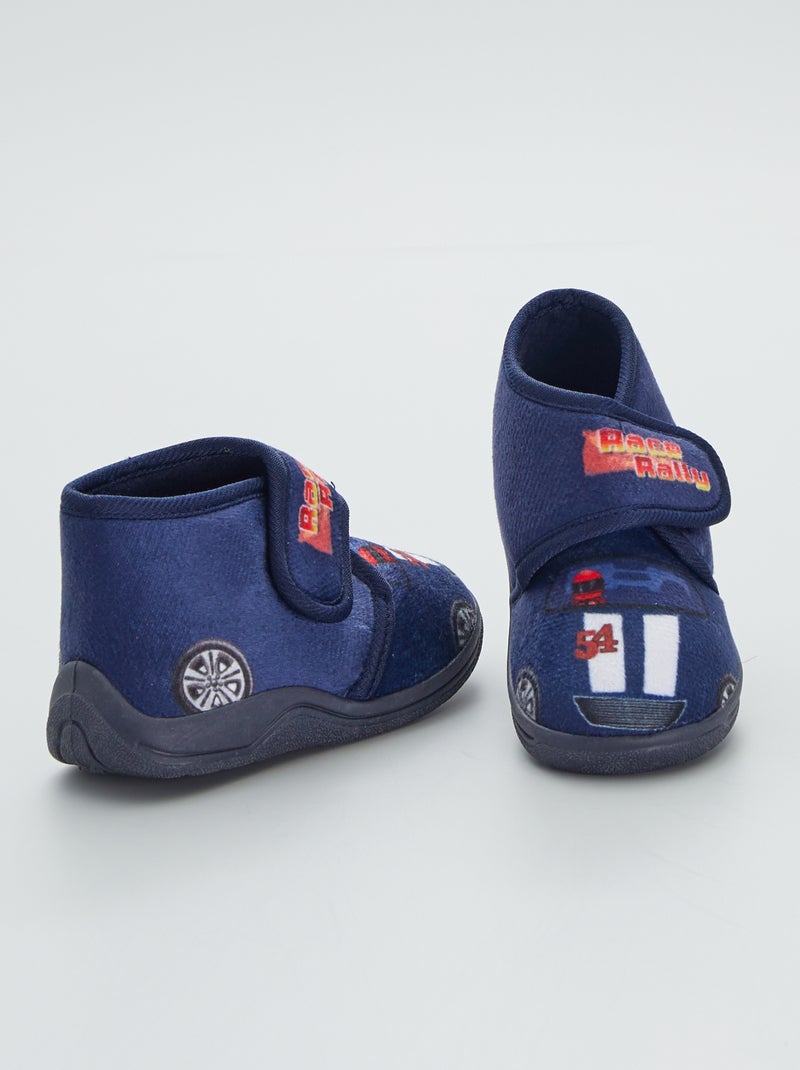 Pantoffels met print marineblauw - Kiabi