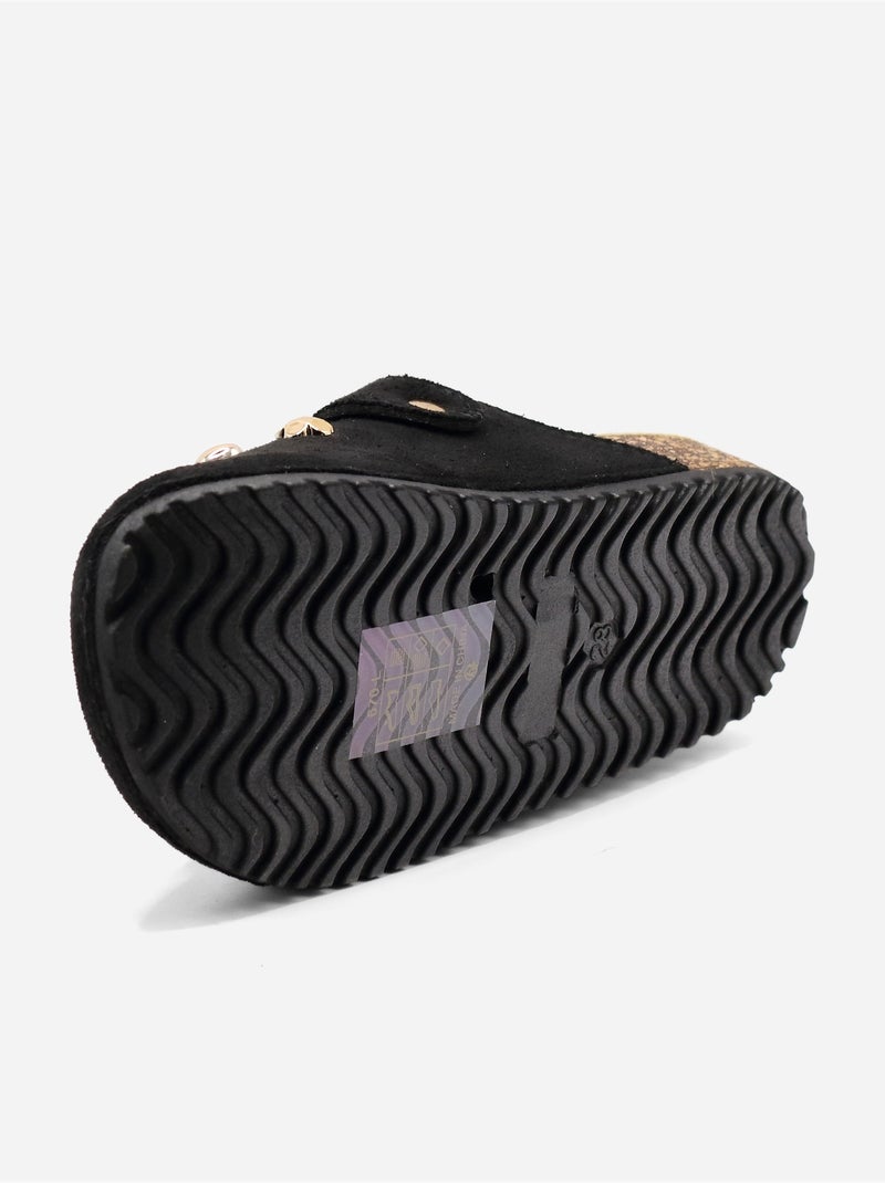 Pantoffels met studs Zwart - Kiabi