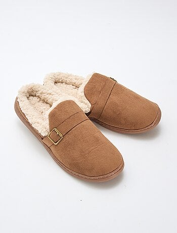 Pantoffels muiltjes van suèdine en sherpa