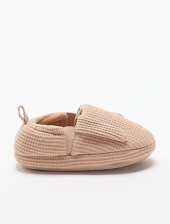 Pantoffels van gewafelde stof