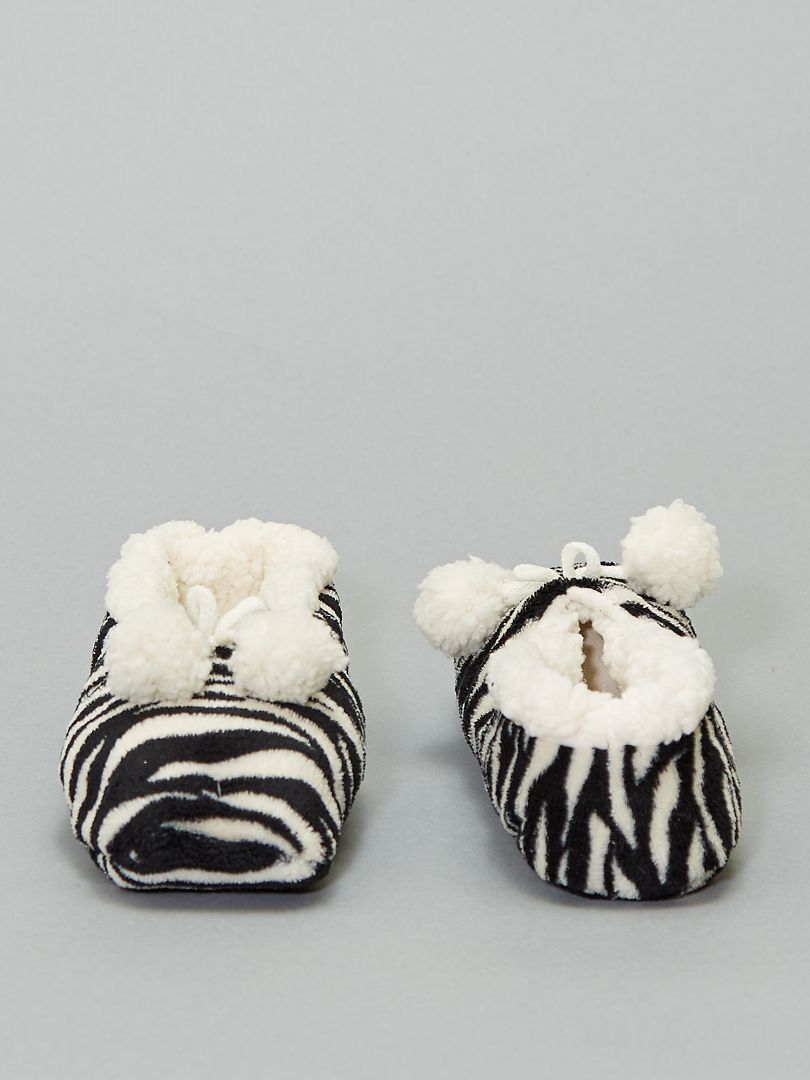 Pantoffels van imitatiebont - zebra - Kiabi - 6.00€