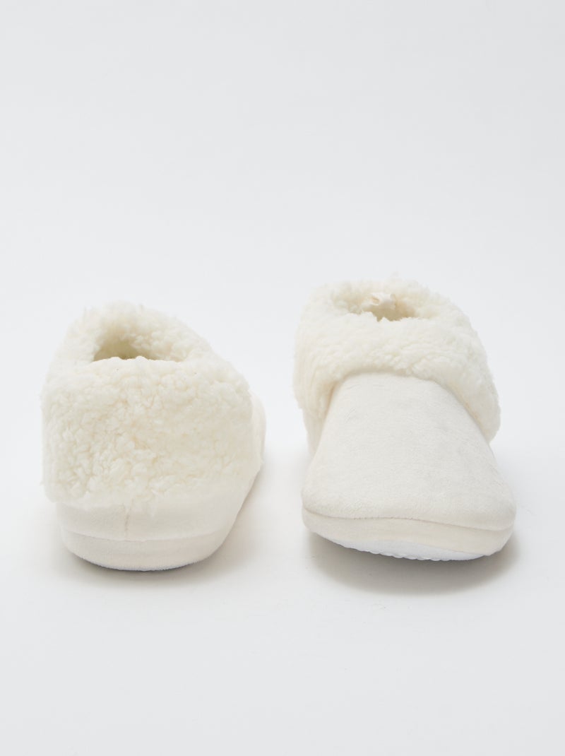 Pantoffels van suèdine Biege - Kiabi