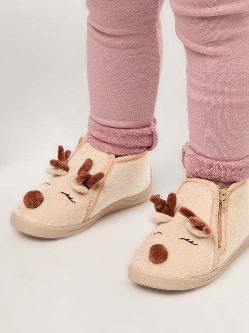 Pantoffels van suèdine in kerstthema - Kiabi