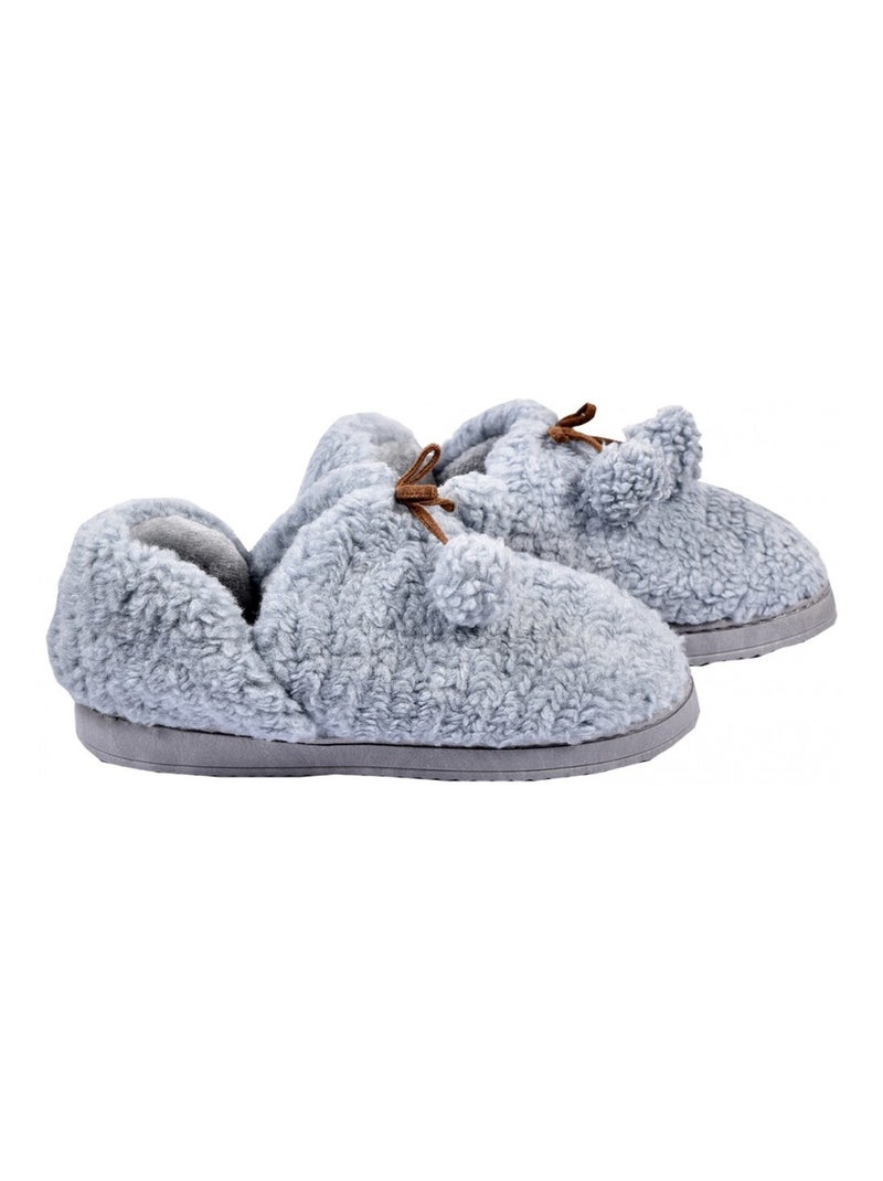 Pantoufle femme chausson cocooning Gris - Kiabi