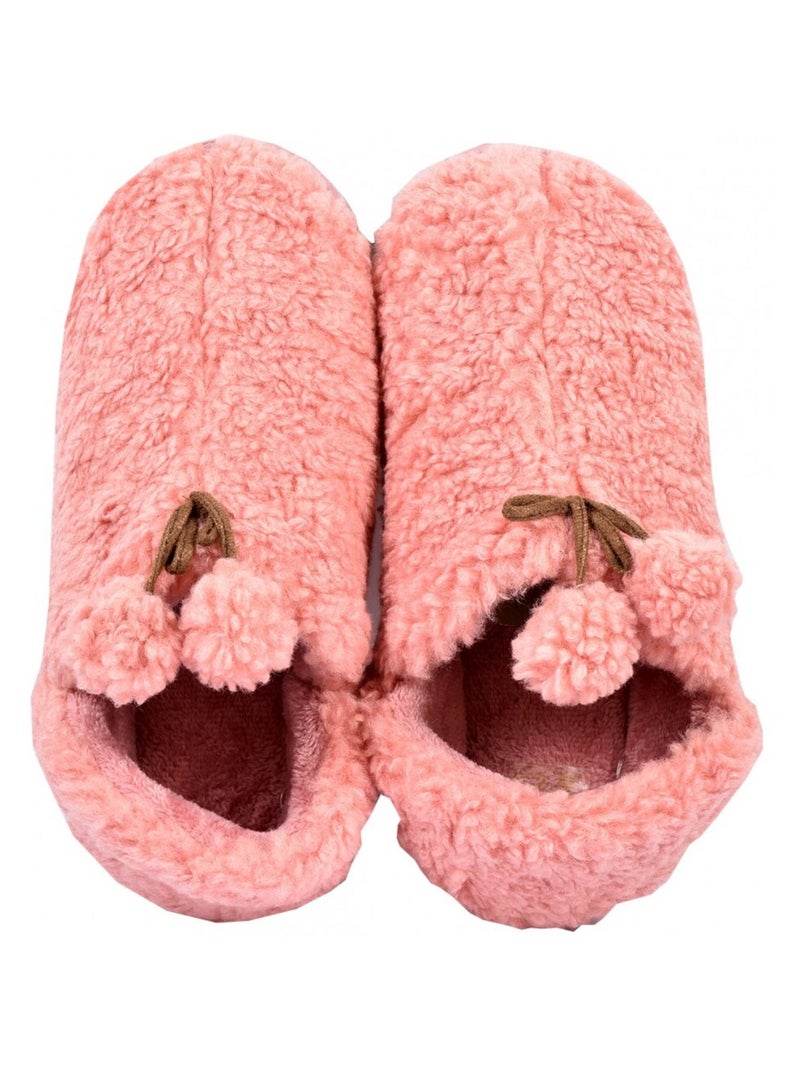 Pantoufle femme chausson cocooning Rose framboise - Kiabi