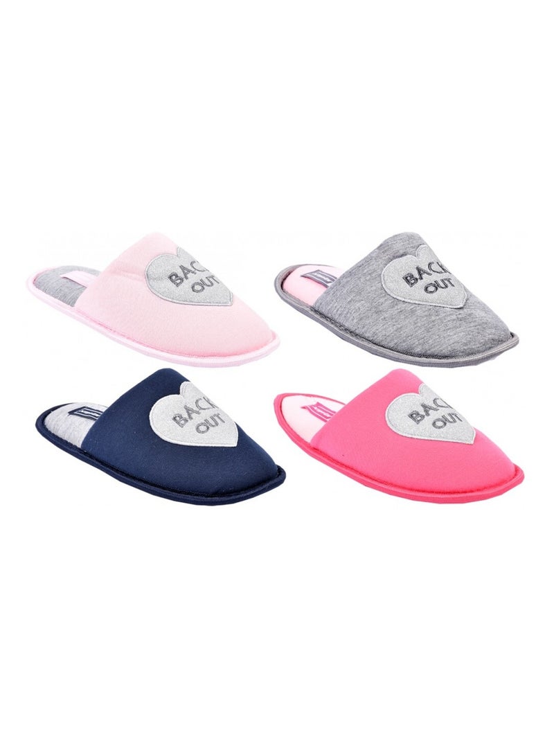 Pantoufle femme chausson fantaisie Bleu marine - Kiabi
