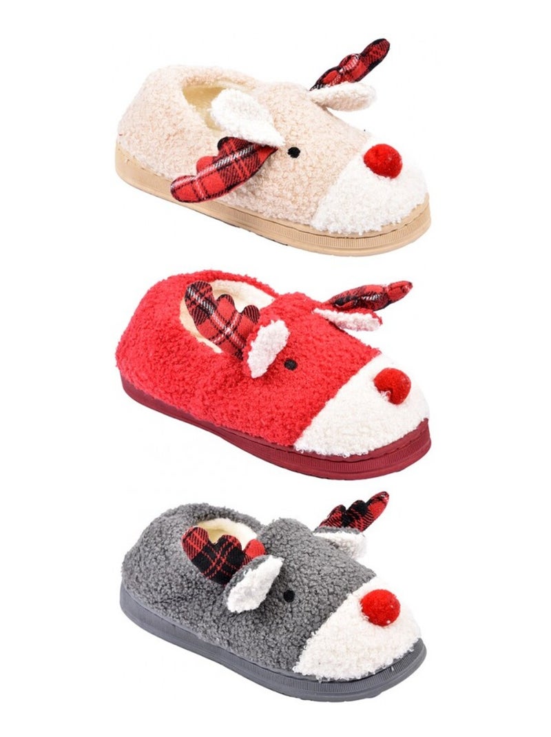 PANTOUFLE Femme Chausson Fantaisie Gris - Kiabi