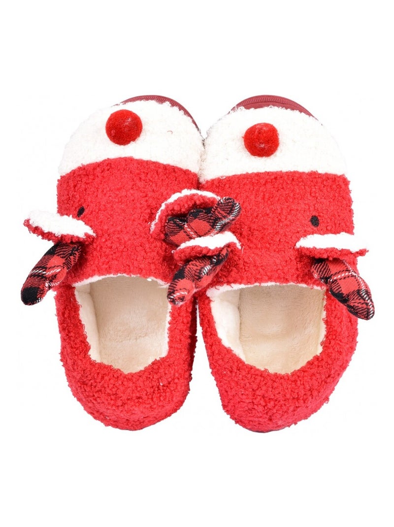 PANTOUFLE Femme Chausson Fantaisie Rouge - Kiabi