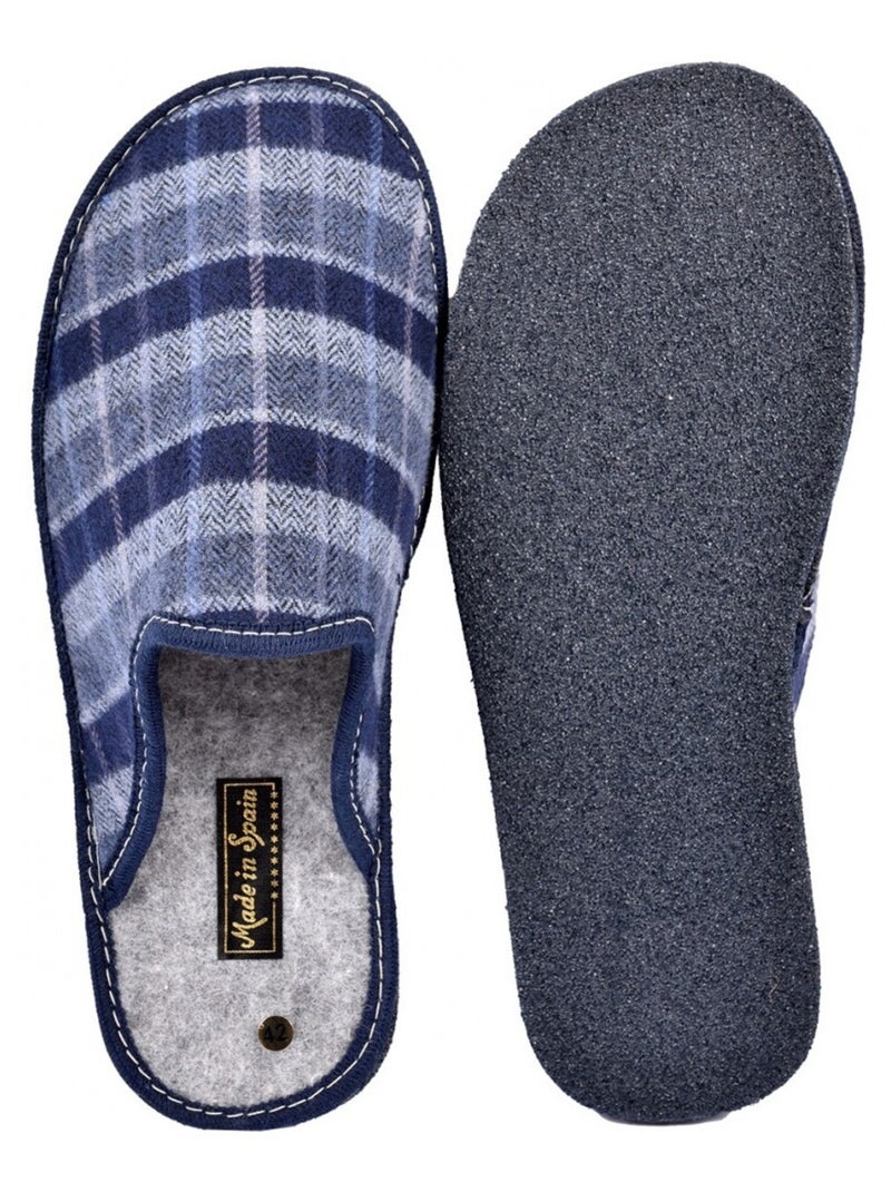 Pantoufle HOMME Mule JACQUARD Bleu - Kiabi