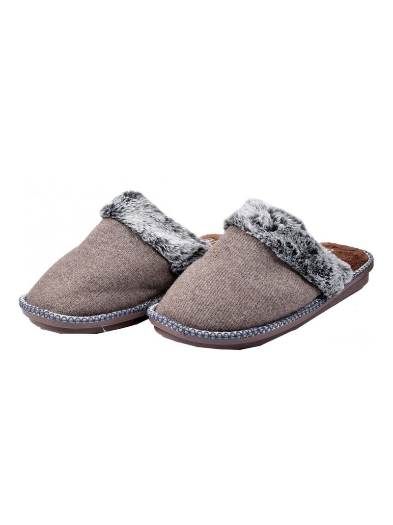 Pantoufle homme premium Marron - Kiabi