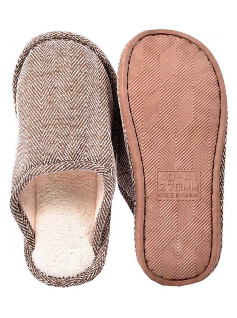 Pantoufle homme premium Marron - Kiabi
