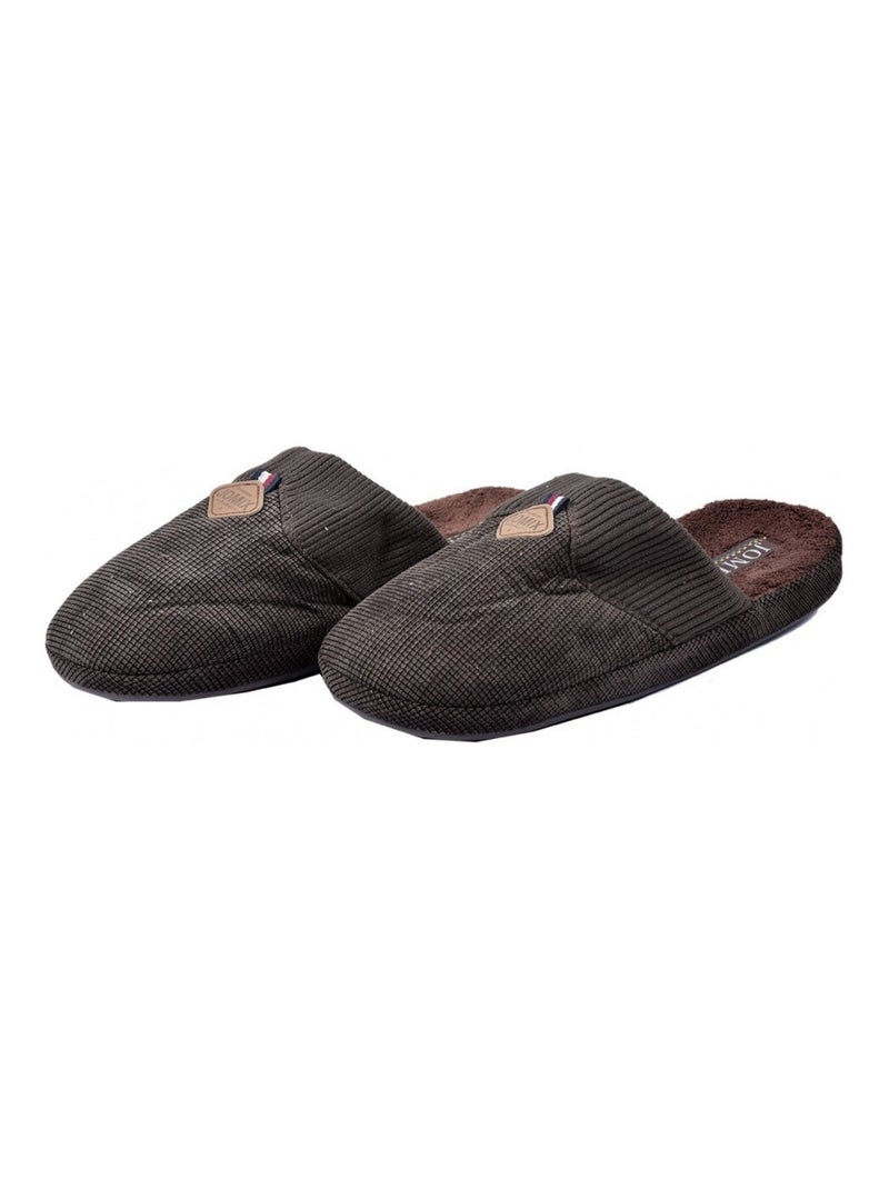 Pantoufle homme premium Marron havane - Kiabi