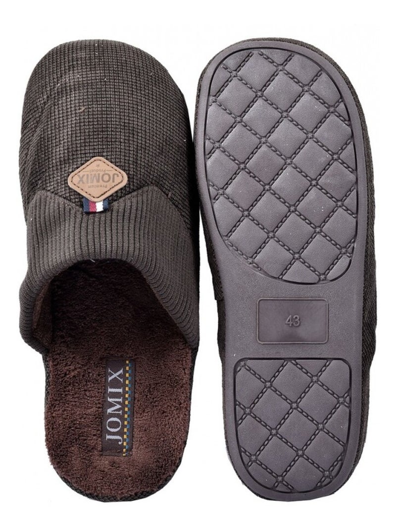 Pantoufle homme premium Marron havane - Kiabi