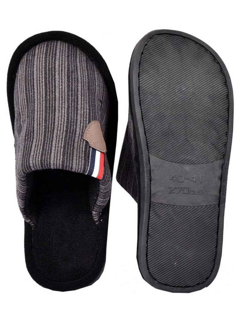 Pantoufle homme premium Noir - Kiabi
