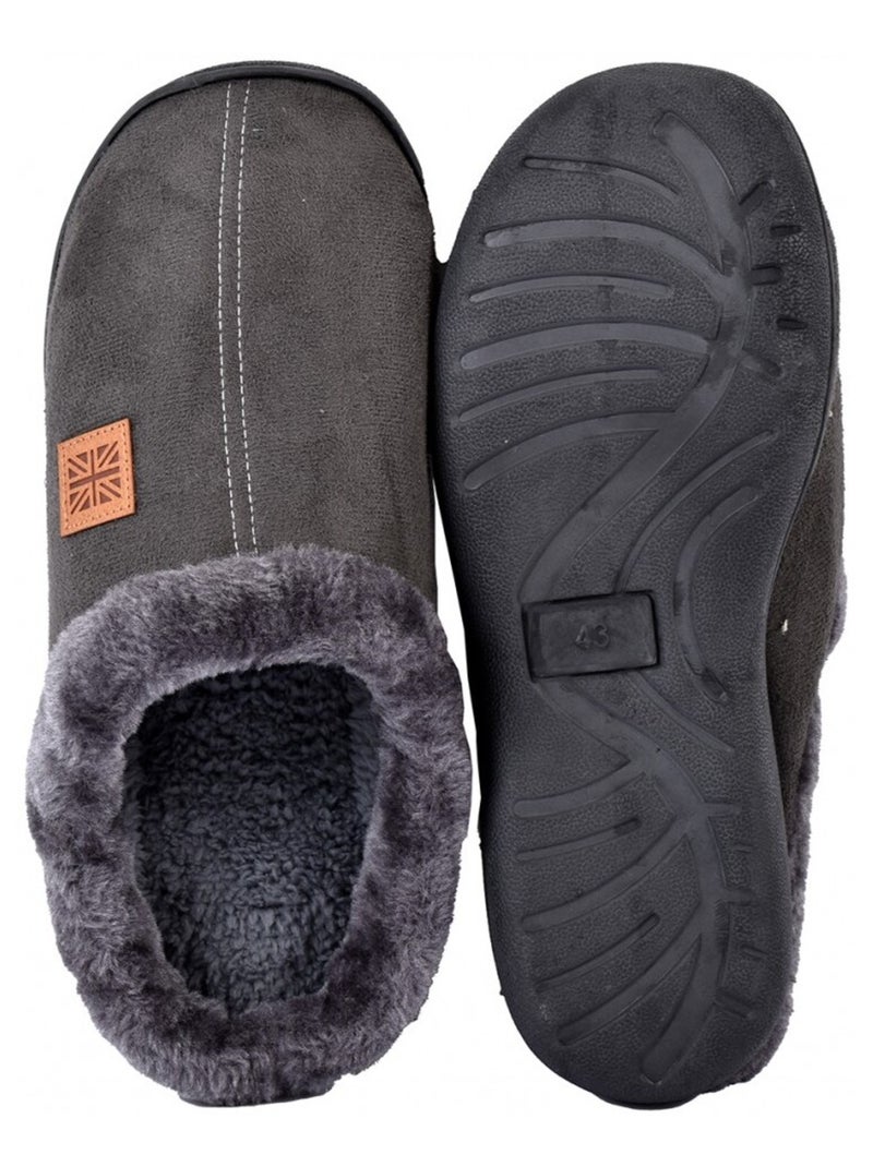 Pantoufle homme suedine Gris - Kiabi