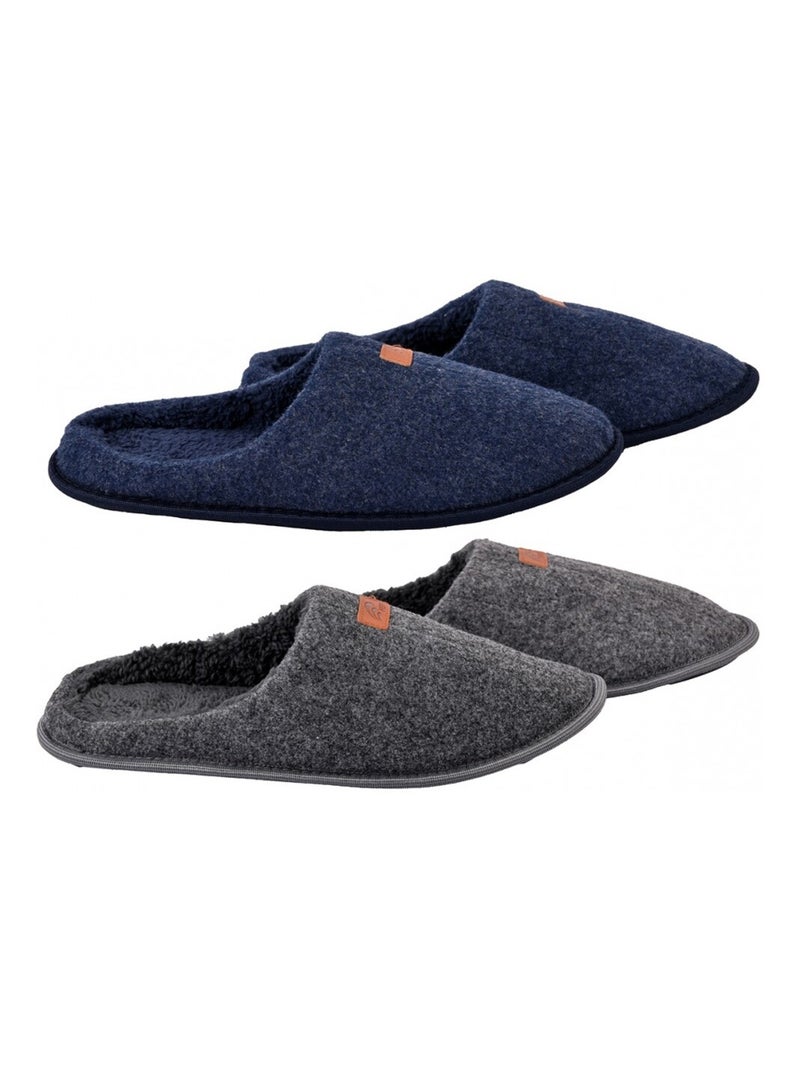 Pantoufle homme suedine  pack de 2 Multicolore - Kiabi