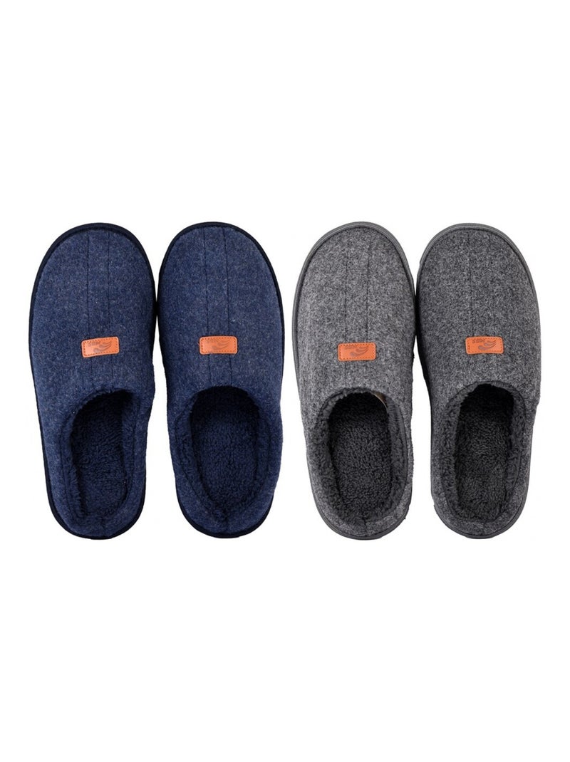 Pantoufle homme suedine  pack de 2 Multicolore - Kiabi